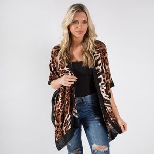 Animal print kimono